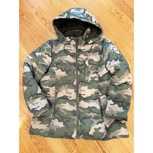 Arctic‎ Expedition Horizontal Hybradown Quilted Down Jacket. Size LARGE CAMO